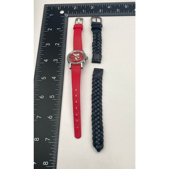 VTG Timex Snoopy Mechanical Wind Up Watch 25mm Original Band Plus Extra Band - Picture 12 of 13